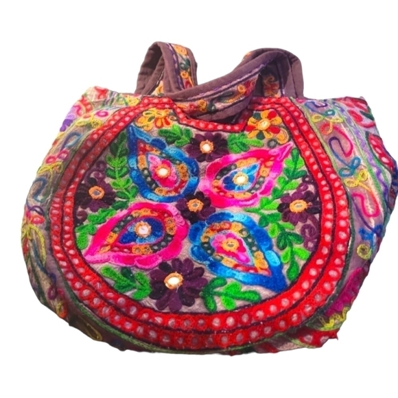 Tribe Azure Handmade Floral Shoulder Bag - Picture 2 of 6